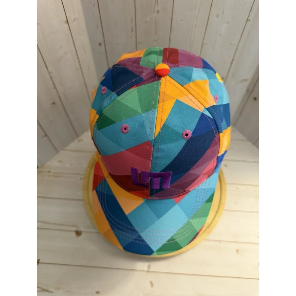 Loudmouth Golf Hat Multicolor Geometric Color Block Prism Print Adjustable Cap